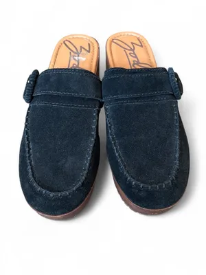 Zodiac Black Suede Slip-On Platform Clog Mules Block Heel Retro Women’s Size 10 thumbnail 3