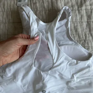 White Lululemon Mesh Back Train Bra in size 6 thumbnail 4