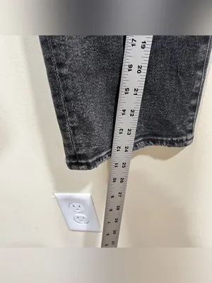 Pistola high-rise black acid wash mom jeans faded, vintage-style size 27 EUC thumbnail 4