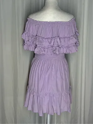 Entro Lavender Off-Shoulder Mini Dress Romper Size S thumbnail 2
