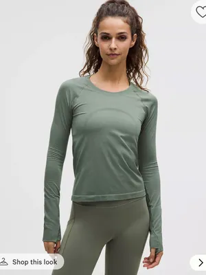Lululemon Athletica Olive Green Swiftly Tech Long Sleeve Crew Shirt Size 6 thumbnail 10