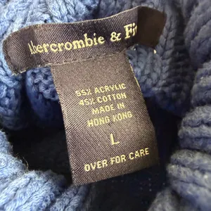 Abercrombie & Fitch Turtleneck‎ Sweater Women Large Blue Ribbed Chunky Knit Y2K thumbnail 4