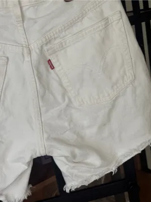Levi’s 501 Original denim Shorts high waisted jean Disco Nights revolve raw hem thumbnail 6