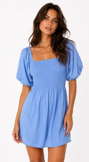 Michelle‎ McDowell Coquette Mini Dress Square Neck Cottagecore Feminine Romantic thumbnail 1