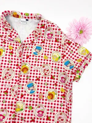 Strawberry Shortcake Countryside Plaid Gingham Check Short Pajama Set Two Piece thumbnail 7