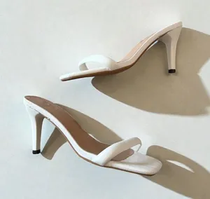 WHITE Single Strap Sandal Heels Size 38 / US 8 thumbnail 1