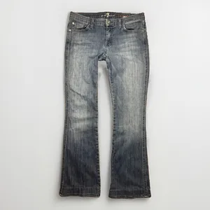 7 For All Mankind A Pocket Jeans Bootcut Flare Low Rise Y2K Denim Size 27 thumbnail 3