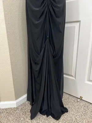 Black Beaded Prom Dress with Front Slit size XL thumbnail 6