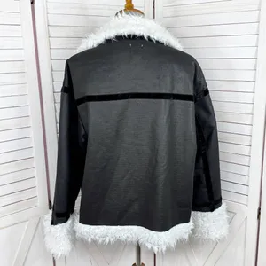 Princess Polly‎ Mariana Jacket Small Medium Black PU Faux Fur Lined Moto Biker thumbnail 6