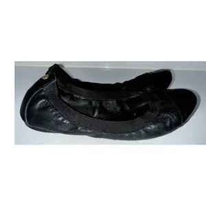 Tory Burch Black Leather Ballet Flats‎ with Patent Toe Size 9M thumbnail 3