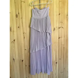 NWT Lulus Jehona Lavender Pleated Tiered Maxi Dress Bridesmaid Holiday Gala Sz M thumbnail 6