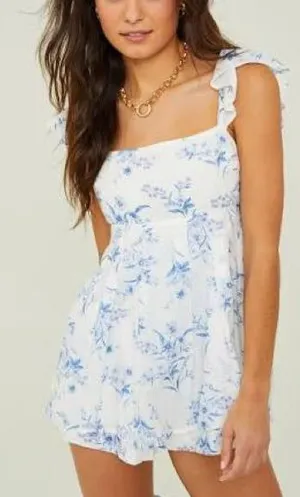 Altard state blue floral romper thumbnail 1