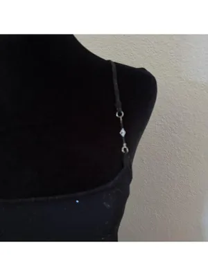 Vintage Y2K Fairygrunge Whimsigoth Dress Glitter Beaded Black Women Size Medium thumbnail 9