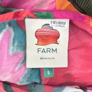Farm Rio Midi Dress Sm Tropical Ruffle Asymmetric Boho Botanical Anthropologie thumbnail 9