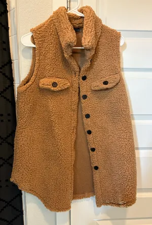 Teddy Vest Brown Size M thumbnail 1