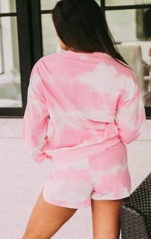 Two Piece Tie Dye Set Pink Size M thumbnail 4