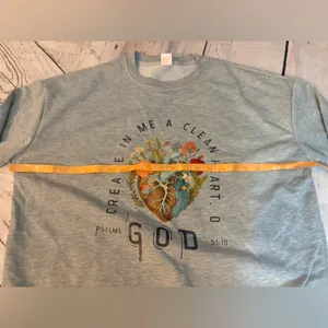 Women’s crewneck sweater 1x create in me a clean heart oh God thumbnail 4