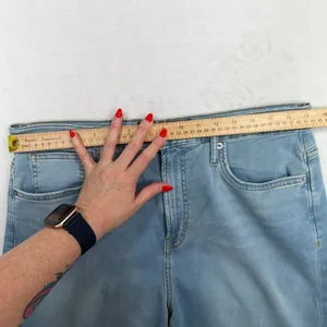 Gap 32 14 Jeans High Rise Wide Leg Sweatpant Light Wash Grunge Punk Festival thumbnail 12
