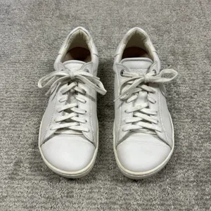 Birkenstock Bend Low Shoes Womens 7 White Leather Sneakers 38 Casual Lace Up thumbnail 2