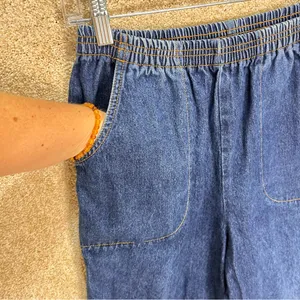 Imperfect vintage y2k 90s jeans cotton denim pull on stretchy waist‎ pockets thumbnail 11