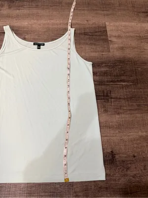 EILEEN FISHER 100% Silk Stretch Jersey Scoop Neck Tank in Pale Blue thumbnail 7
