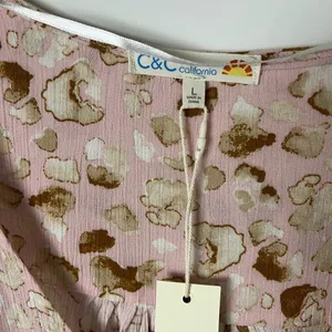 C&C California Light Pink‎ Print Top Size Large New thumbnail 2