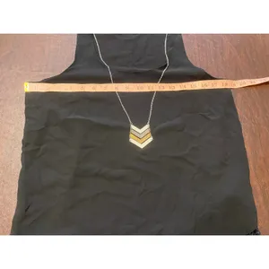 A. Byer Y2K Going Out Top Sheer Black Chiffon Layered Tunic Tank w Necklace Sz L thumbnail 5