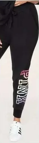 PINK Victoria's Secret Sweatpants Ombre Logo Leg Women's XS Black thumbnail 1