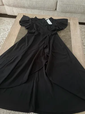 ZZZY Women's Elegant V Neck Ruffle Sleeve Maxi Dress Solid Color Flowy Formal Cocktail Party Wedding Guest Work Dresses thumbnail 5