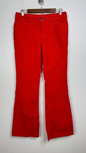 Eddie Bauer Red Corduroy Pants‎ Slightly Curvy Slightly Flared Size 6 Womens thumbnail 1