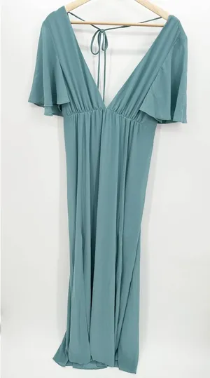 Show Me Your Mumu‎ Womens Blue Maxi Gown Size M Wedding Bridesmaid Event Flutter thumbnail 1