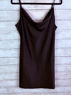 Urban Outfitters Mallory Satin Cowl Neck Slip Dress - Black Size XL thumbnail 3