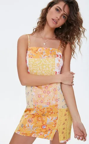 Forever 21 Floral Satin Dress thumbnail 1