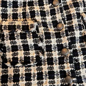 Zara Black and Cream Tweed Button-Front Mini Skirt thumbnail 4