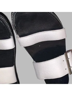 Sorel Roaming Buckle Slide Sandals Women's 10 Black And White Comfort Summer thumbnail 2