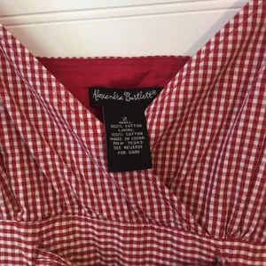Alexandra Bartlett Gingham Cotton Midi Dress​ Red Size 2 thumbnail 3