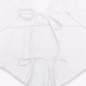 ZARA Embroidered Eyelet Corset Top thumbnail 5