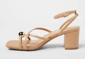 A New Day Phoebe Strappy Ball Ornament Square Block Heels - Tan thumbnail 2