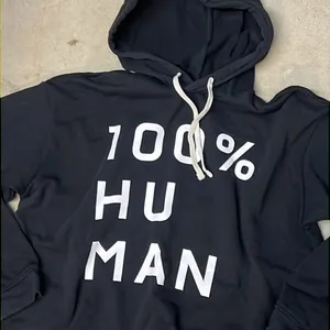 Everlane The 100% Human Typography‎ Hoodie black and white size large thumbnail 4