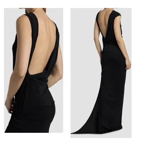 Rick Owens Lilies Shailee Draped Dress Gown Black Avant Garde Draped Size US 2 thumbnail 5