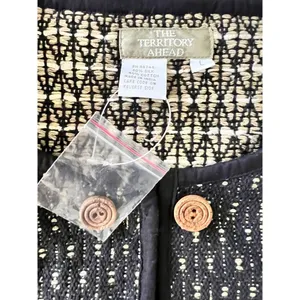 NWOT‎ The Territory Ahead Women's Woven Jacket Coat Large Black Cotton Silk thumbnail 6