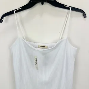 Madewell Squareneck Tank Top Spaghetti Straps Slim Stretch White Large NWT thumbnail 12