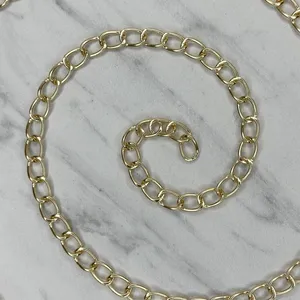 Womens Chunky Gold Tone Metal Chain Link Belt Adjustable Y2K OS ✨ thumbnail 10