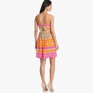 Trina Turk Gypsum Cut-Out Stretch Silk Lined Mini‎ Dress in Cactus Flower Size 6 thumbnail 5