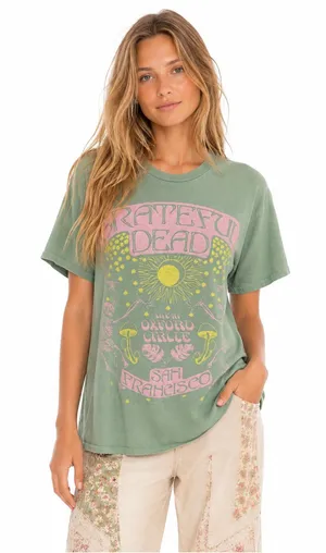 Grateful Dead Oxford Circle San Francisco Junk Food Tee Small Green Psychedelic thumbnail 1