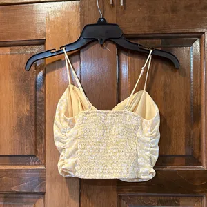 Abercrombie & Fitch Yellow and White Floral Ruched Front Womens Tank Top Size XS thumbnail 3