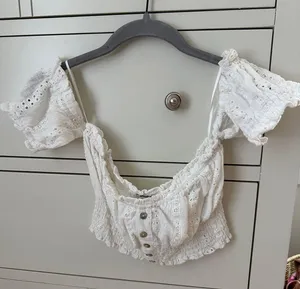 Boutique White crop top lace thumbnail 1