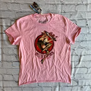 VTG Y2K Hell’s Kitchen Chicago Illinois Pink Womens Large Tshirt NWT NEW Retro thumbnail 1