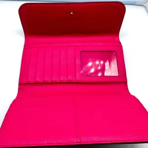 Coach brown leather signature Charlie C snap wallet pink interior A1532 … thumbnail 12