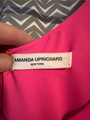 Amanda Uprichard | Selia Mini Dress Pink Lacquer, Large thumbnail 7
